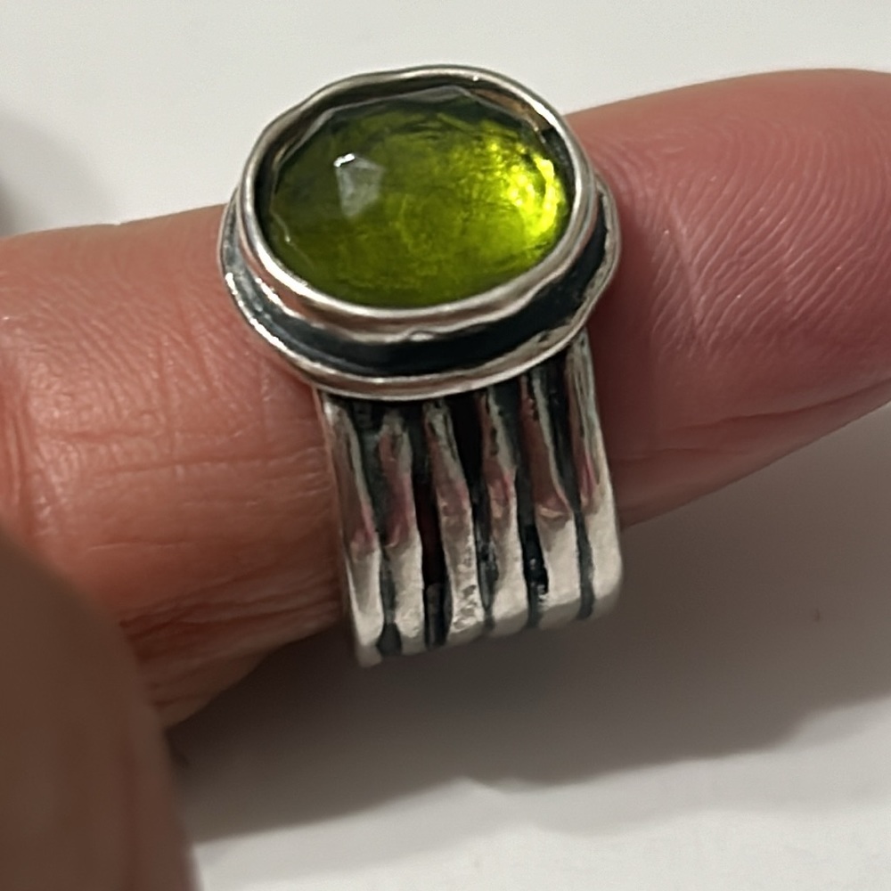 Silpada green Stone ring 7.5 - Picture 10 of 11